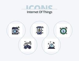 internet de las cosas paquete de iconos llenos de línea 5 diseño de iconos. reloj inteligente. punto de acceso enrutador Wifi. Internet de las Cosas vector