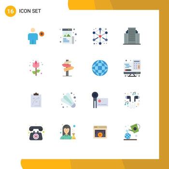 conjunto de 16 colores planos vectoriales en la cuadrícula para la construcción de un paquete editable de cubo de forma gráfica de dirección de elementos creativos de diseño vectorial vector