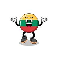 lithuania flag cartoon searching with happy gesture vector