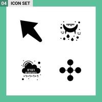 Universal Icon Symbols Group of 4 Modern Solid Glyphs of arrow code halloween vampire server Editable Vector Design Elements