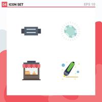 4 Thematic Vector Flat Icons and Editable Symbols of accessories shop man jewelry park Editable Vector Design Elements