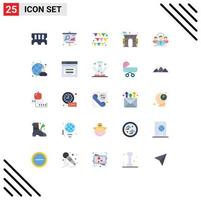 Set of 25 Modern UI Icons Symbols Signs for group business garland team door Editable Vector Design Elements