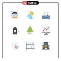 9 Creative Icons Modern Signs and Symbols of tree pine type nature idea Editable Vector Design Elements