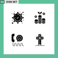 conjunto de 4 iconos modernos de la interfaz de usuario signos de símbolos para el equipo ayuda a ver la clasificación del dinero elementos de diseño vectorial editables vector