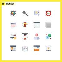 User Interface Pack of 16 Basic Flat Colors of support help flipper idea draft Editable Pack of Creative Vector Design Elements