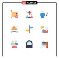 9 Universal Flat Color Signs Symbols of industrial helmet hard hat avatar hard cap move Editable Vector Design Elements