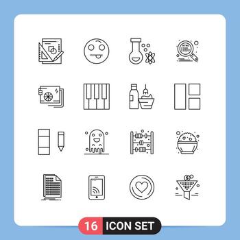 Outline Pack of 16 Universal Symbols of part ac potion seo optimization Editable Vector Design Elements