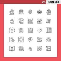 25 iconos creativos signos y símbolos modernos de elementos de diseño vectorial editables de pastel de luz de signo de idea de ciclo vector