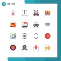 Set of 16 Modern UI Icons Symbols Signs for duties learning room education e Editable Pack of Creative Vector Design Elements