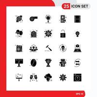 Group of 25 Modern Solid Glyphs Set for father balloon optimization filam video Editable Vector Design Elements