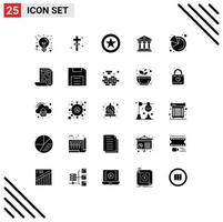 Pictogram Set of 25 Simple Solid Glyphs of file pie chart favorite analytics money Editable Vector Design Elements