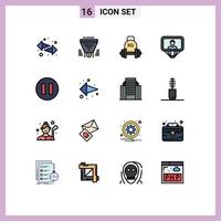 conjunto de 16 iconos modernos de la interfaz de usuario signos de símbolos para el perfil de inicio de sesión usuario de dinero elementos de diseño de vectores creativos editables