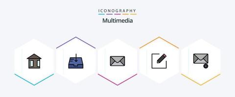 Multimedia 25 FilledLine icon pack including . compose. . message vector