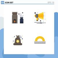 Group of 4 Flat Icons Signs and Symbols for aromatherapy cash scent multimedia finance Editable Vector Design Elements