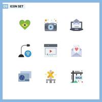 9 Flat Color concept for Websites Mobile and Apps film hardware server gadget computers Editable Vector Design Elements