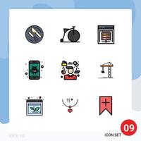 9 Creative Icons Modern Signs and Symbols of person phone computer server app android Editable Vector Design Elements