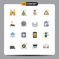 16 iconos creativos signos y símbolos modernos de advertencia de error de posición de éxito de bandera paquete editable de elementos creativos de diseño de vectores