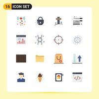 16 Universal Flat Colors Set for Web and Mobile Applications chart analysis christian knife kitchen Editable Pack of Creative Vector Design Elements