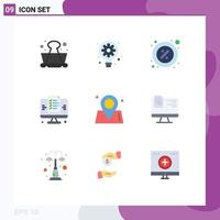 Pictogram Set of 9 Simple Flat Colors of location web discount page rent Editable Vector Design Elements