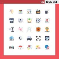 Set of 25 Modern UI Icons Symbols Signs for cooking baking coffee thanks day date Editable Vector Design Elements
