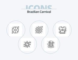 diseño de iconos del paquete de iconos de línea de carnaval brasileño 5. mapa. Brasil. fotografía. amar. bandera vector