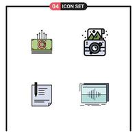 paquete de iconos de vector de stock de 4 signos y símbolos de línea para elementos de diseño de vector editables de archivo de parte de transferencia de contrato de dinero