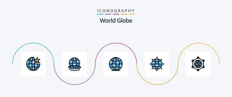 Globe Line Filled Flat 5 Icon Pack Including . global. globe vector