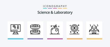 paquete de iconos de la línea científica 5 que incluye biología. laboratorio. tubo. computadora. ciencia. diseño de iconos creativos vector