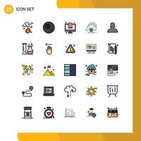 Set of 25 Modern UI Icons Symbols Signs for support power online network connection Editable Vector Design Elements