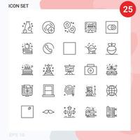 Universal Icon Symbols Group of 25 Modern Lines of settings business advertising graph marketing Editable Vector Design Elements