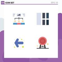 Group of 4 Modern Flat Icons Set for team arrow task image left Editable Vector Design Elements