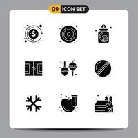 9 Creative Icons Modern Signs and Symbols of instrument pitch business game field Editable Vector Design Elements