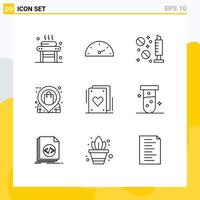 Set of 9 Modern UI Icons Symbols Signs for cards shop drug pin location Editable Vector Design Elements