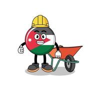 caricatura de la bandera de jordania como contratista vector