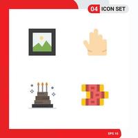 4 Universal Flat Icon Signs Symbols of finance event gallery three holiday Editable Vector Design Elements