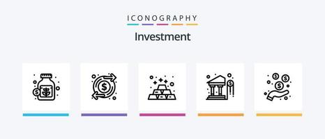 Investment Line 5 Icon Pack Including investment. business. investment. investment. gold. Creative Icons Design vector