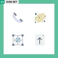 4 Thematic Vector Flat Icons and Editable Symbols of call programing astronomy coding document Editable Vector Design Elements