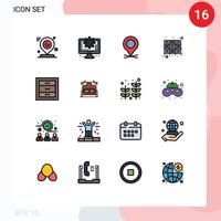 16 Creative Icons Modern Signs and Symbols of rack furniture setting drawer pin Editable Creative Vector Design Elements