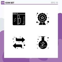 4 Creative Icons Modern Signs and Symbols of evidence switch security badge right Editable Vector Design Elements