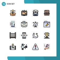 16 Creative Icons Modern Signs and Symbols of application ingredients mail eggs baking Editable Creative Vector Design Elements