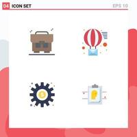 Group of 4 Flat Icons Signs and Symbols for business money email send work Editable Vector Design Elements