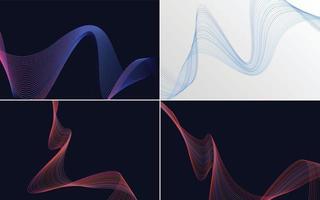 Collection of geometric minimal lines pattern set vector