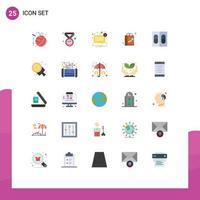 Mobile Interface Flat Color Set of 25 Pictograms of favorite buying feminism bag message Editable Vector Design Elements