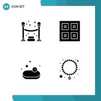 Pictogram Set of Simple Solid Glyphs of queue shopping arrived logistic jewelry Editable Vector Design Elements