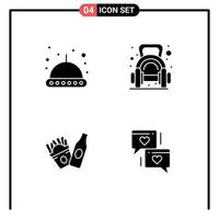 User Interface Pack of Basic Solid Glyphs of astronomy frise exercise dumbbell chat Editable Vector Design Elements