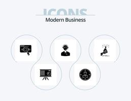paquete de iconos de glifos de negocios modernos 5 diseño de iconos. datos. analítico. empleado. investigación. recursos vector
