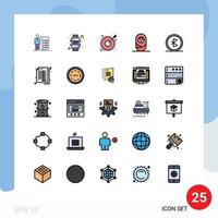 conjunto de 25 iconos de interfaz de usuario modernos símbolos signos para comunicación niña reloj inteligente niño éxito elementos de diseño vectorial editables vector