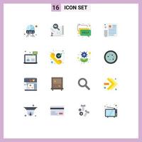 Modern Set of 16 Flat Colors and symbols such as ui newspaper search news message Editable Pack of Creative Vector Design Elements