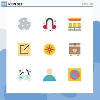 9 Creative Icons Modern Signs and Symbols of navigation compass seats share export Editable Vector Design Elements