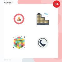 4 Universal Flat Icons Set for Web and Mobile Applications buy gadget target city contact Editable Vector Design Elements